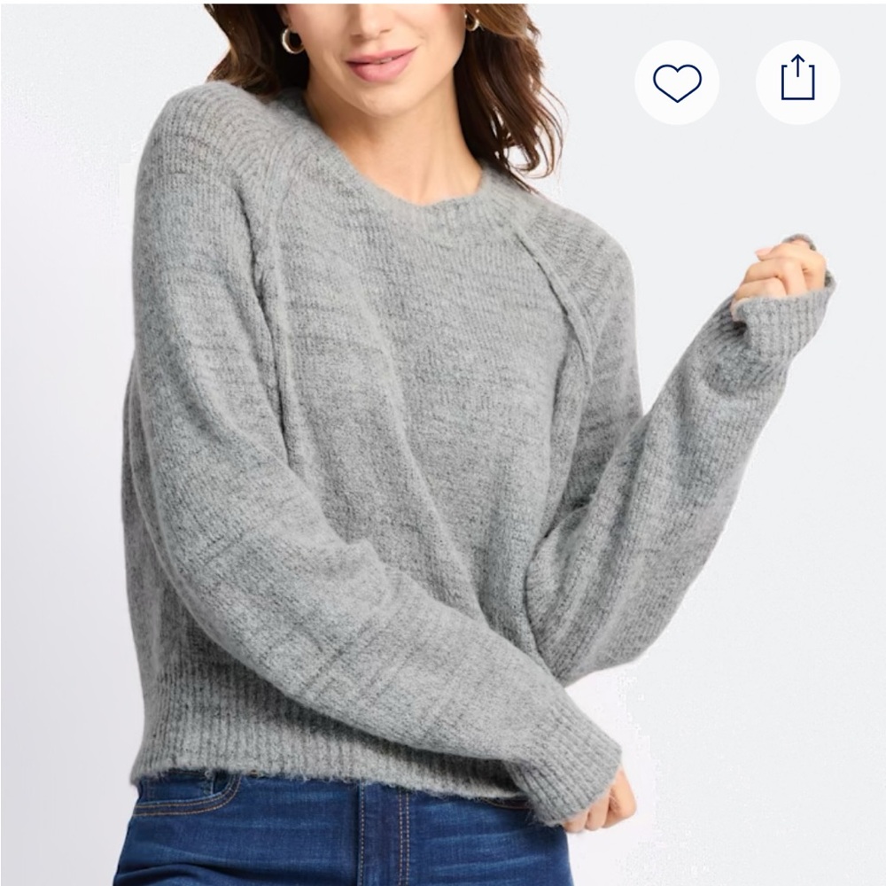 Z Supply Heather Gray Crew Neck Sweater